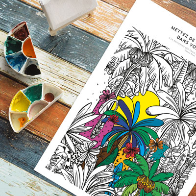 Coloriage – À la recherche des trois flamants roses